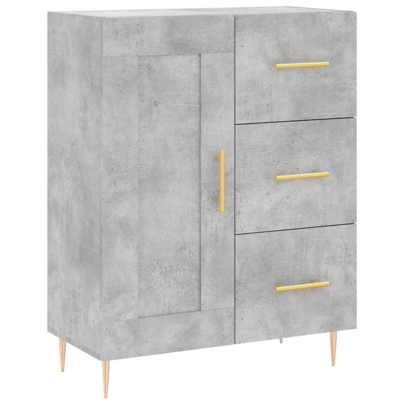 vidaXL betonszürke szerelt fa tálalószekrény 69,5 x 34 x 90 cm