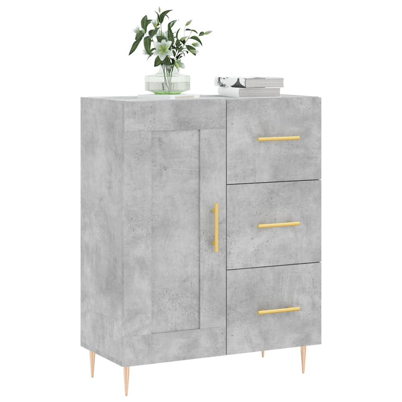 vidaXL betonszürke szerelt fa tálalószekrény 69,5 x 34 x 90 cm