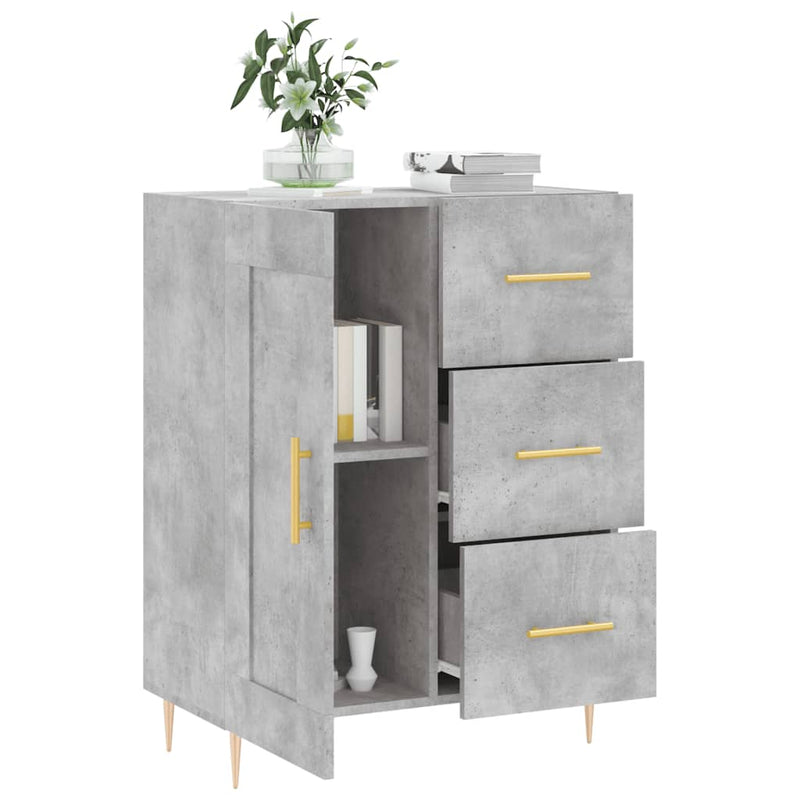 vidaXL betonszürke szerelt fa tálalószekrény 69,5 x 34 x 90 cm