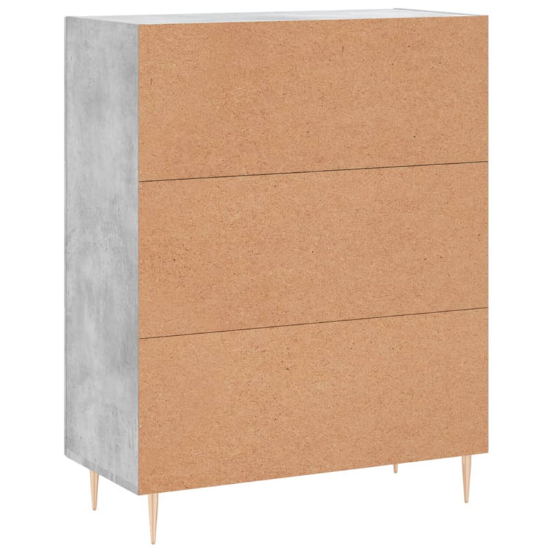 vidaXL betonszürke szerelt fa tálalószekrény 69,5 x 34 x 90 cm