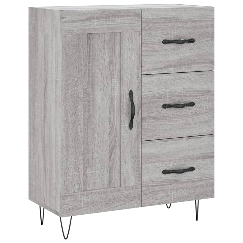 vidaXL szürke sonoma színű szerelt fa tálalószekrény 69,5 x 34 x 90 cm