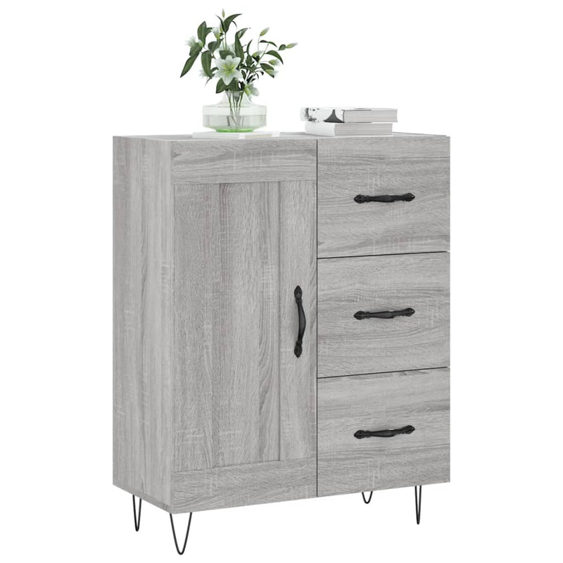 vidaXL szürke sonoma színű szerelt fa tálalószekrény 69,5 x 34 x 90 cm