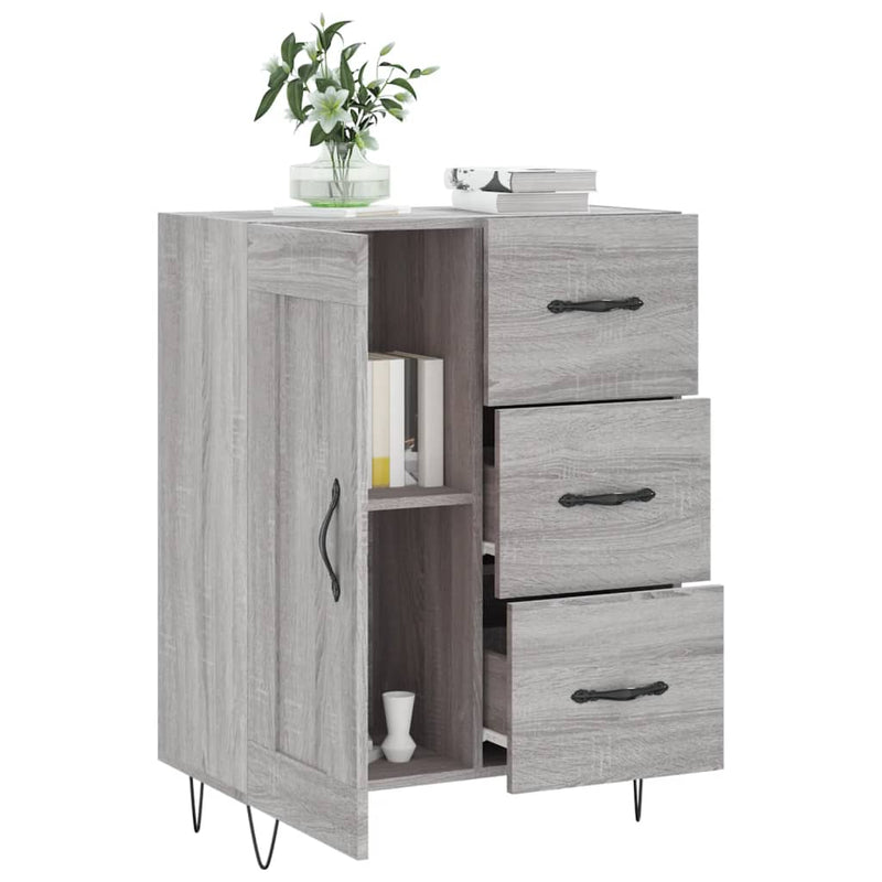 vidaXL szürke sonoma színű szerelt fa tálalószekrény 69,5 x 34 x 90 cm