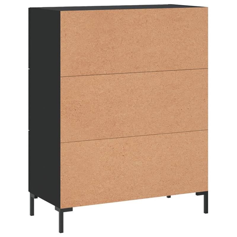 vidaXL fekete szerelt fa tálalószekrény 69,5 x 34 x 90 cm