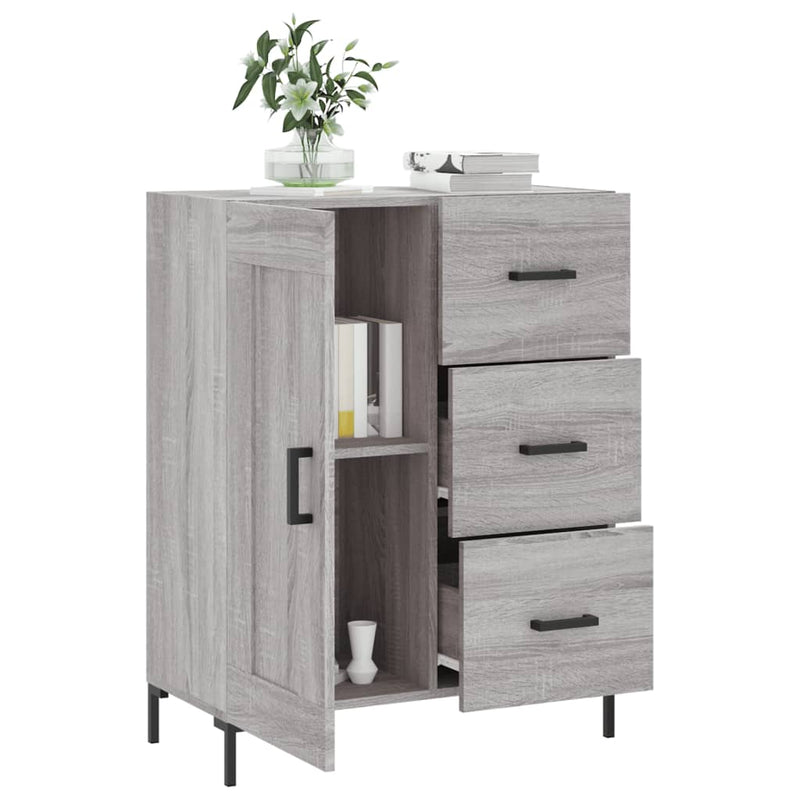 vidaXL szürke sonoma színű szerelt fa tálalószekrény 69,5 x 34 x 90 cm