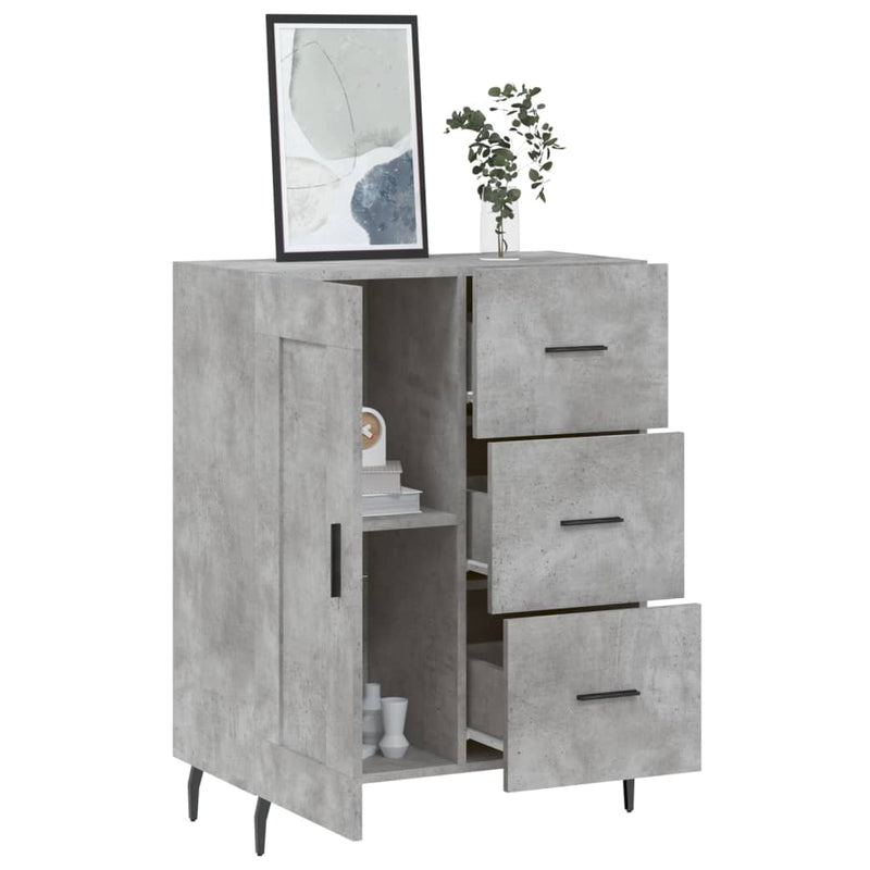 vidaXL betonszürke szerelt fa tálalószekrény 69,5 x 34 x 90 cm