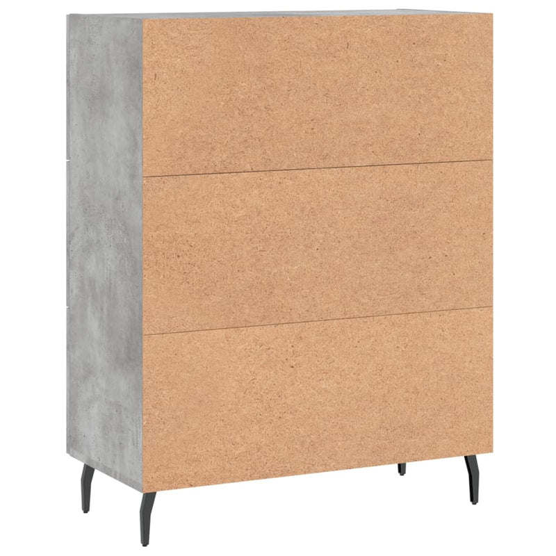 vidaXL betonszürke szerelt fa tálalószekrény 69,5 x 34 x 90 cm