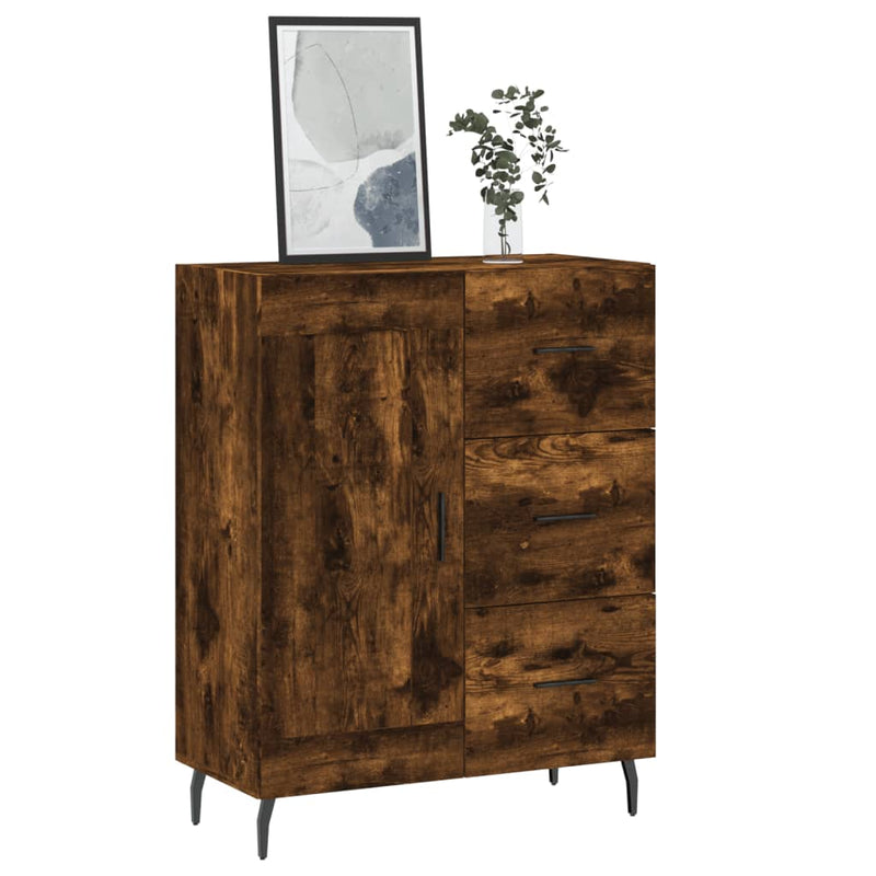 vidaXL füstös tölgy színű szerelt fa tálalószekrény 69,5 x 34 x 90 cm