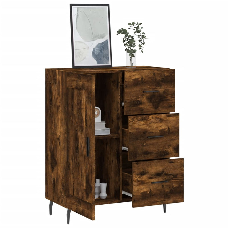 vidaXL füstös tölgy színű szerelt fa tálalószekrény 69,5 x 34 x 90 cm
