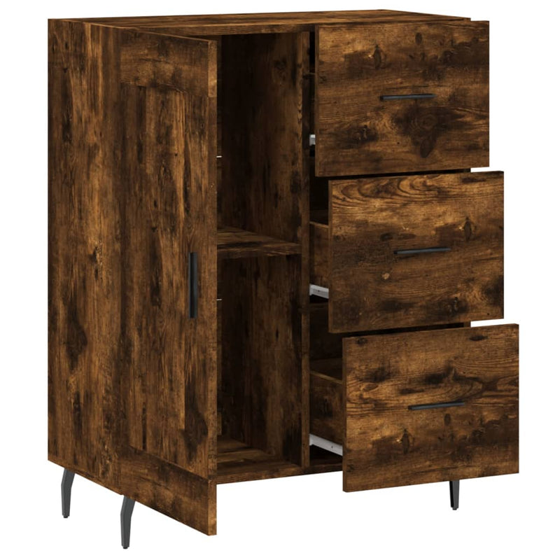 vidaXL füstös tölgy színű szerelt fa tálalószekrény 69,5 x 34 x 90 cm