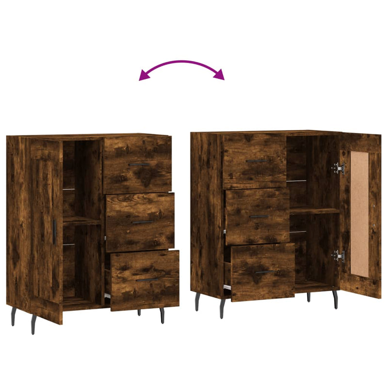 vidaXL füstös tölgy színű szerelt fa tálalószekrény 69,5 x 34 x 90 cm