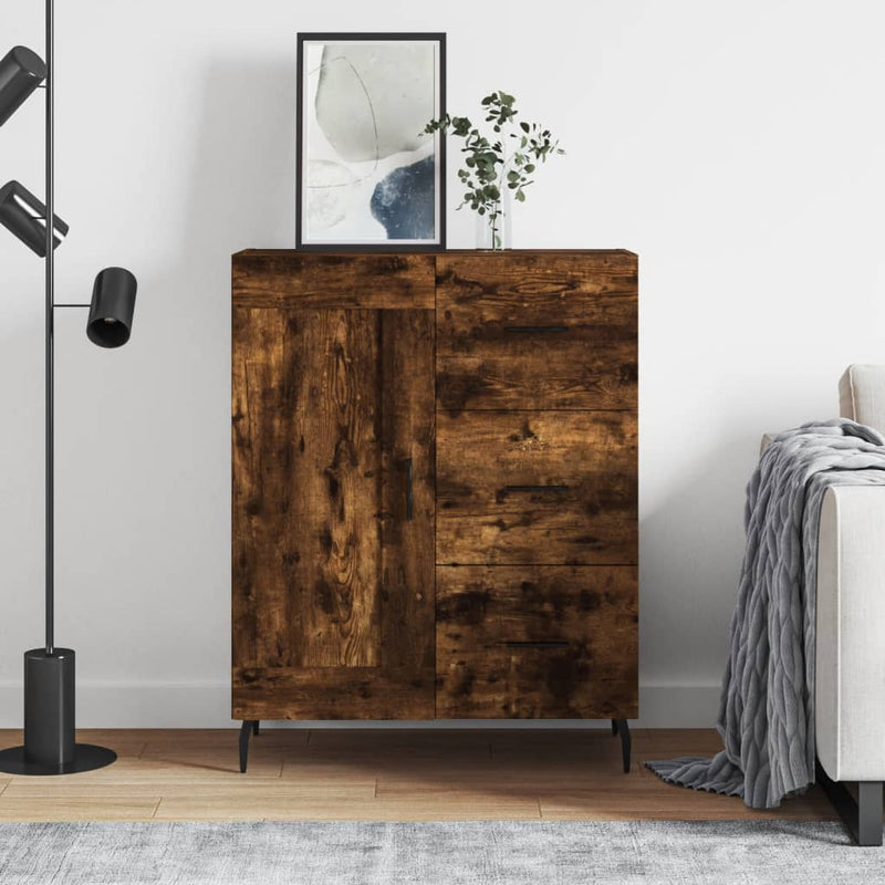 vidaXL füstös tölgy színű szerelt fa tálalószekrény 69,5 x 34 x 90 cm
