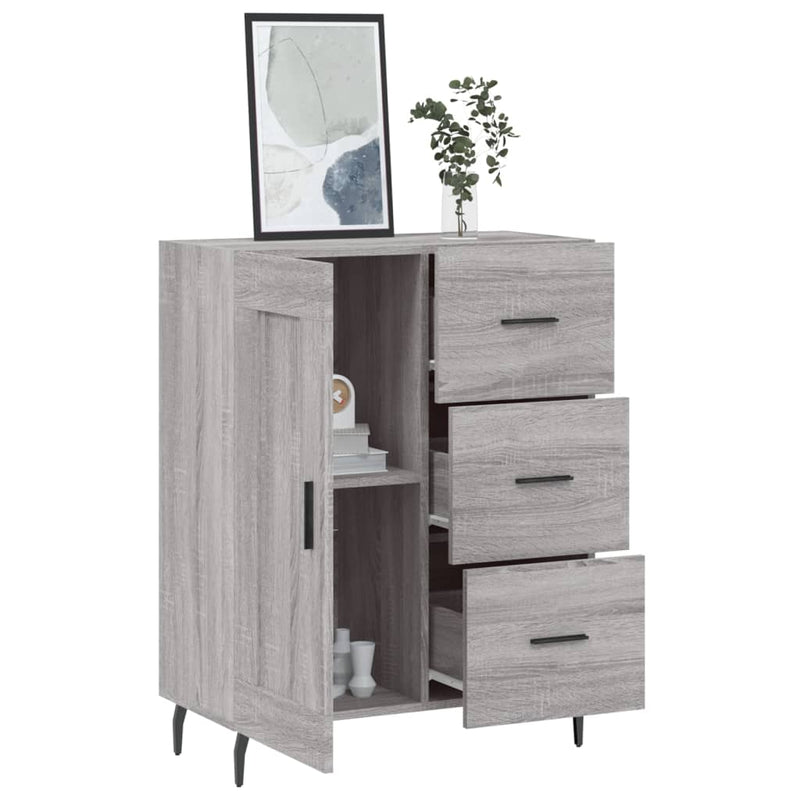 vidaXL szürke sonoma színű szerelt fa tálalószekrény 69,5 x 34 x 90 cm