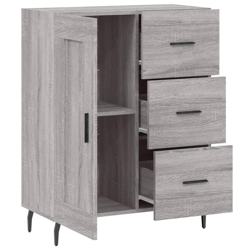 vidaXL szürke sonoma színű szerelt fa tálalószekrény 69,5 x 34 x 90 cm