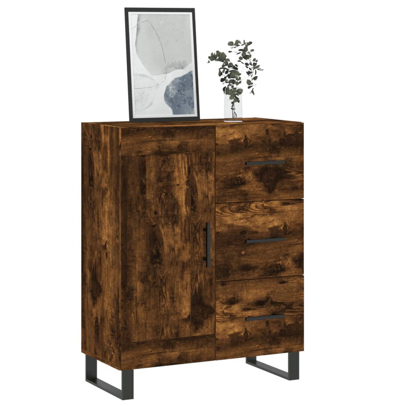 vidaXL füstös tölgy színű szerelt fa tálalószekrény 69,5 x 34 x 90 cm