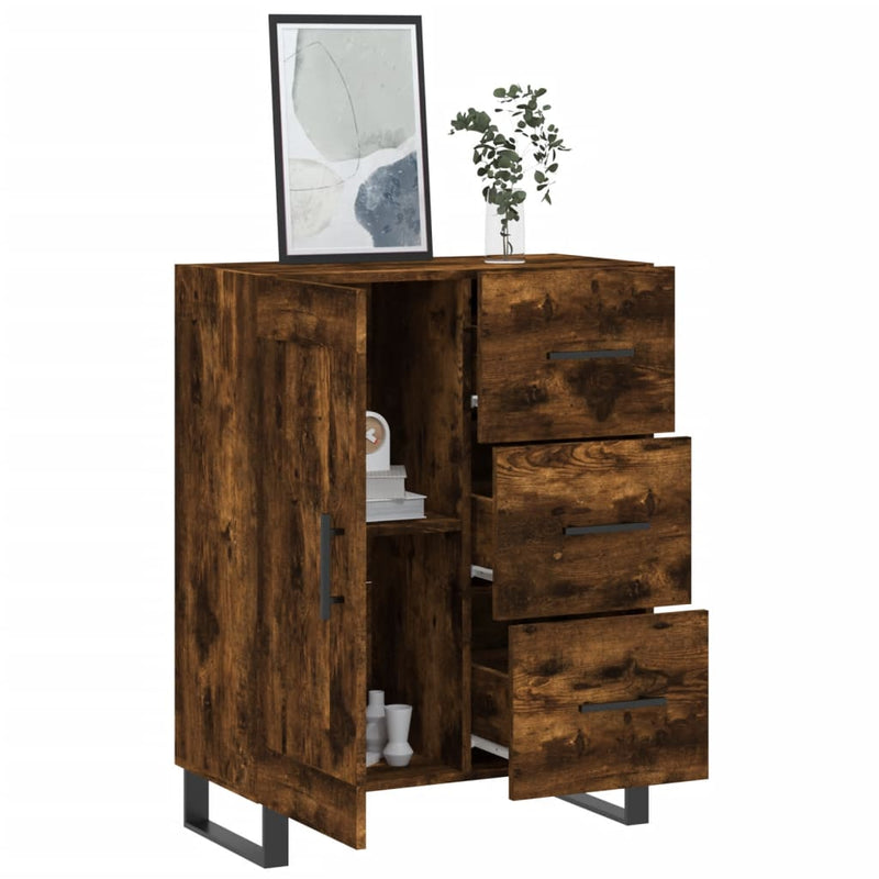 vidaXL füstös tölgy színű szerelt fa tálalószekrény 69,5 x 34 x 90 cm