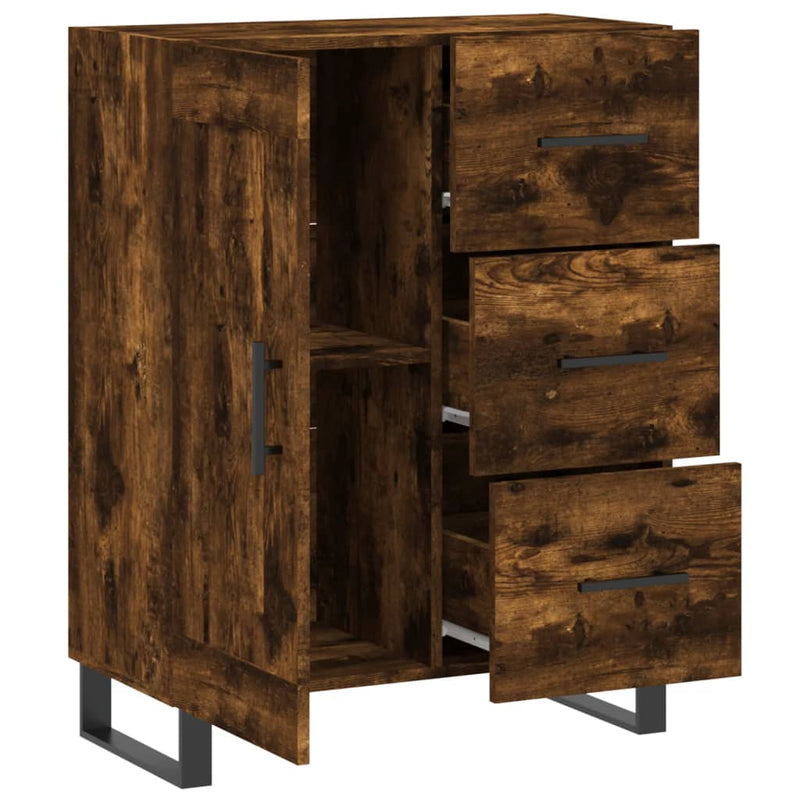 vidaXL füstös tölgy színű szerelt fa tálalószekrény 69,5 x 34 x 90 cm
