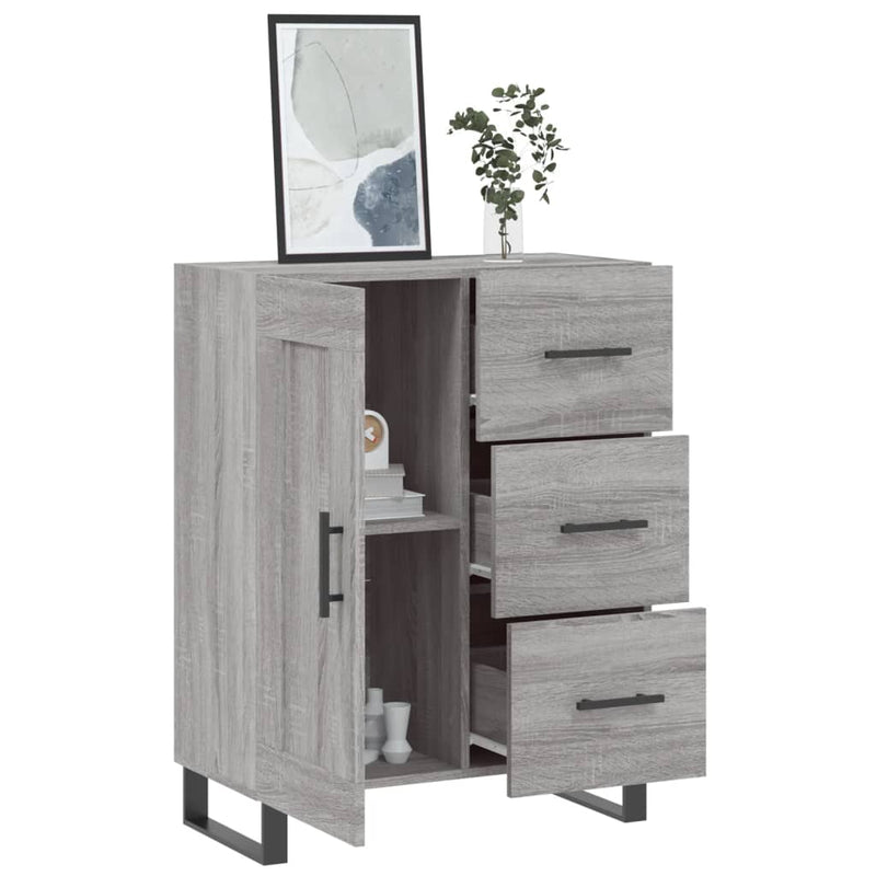 vidaXL szürke sonoma színű szerelt fa tálalószekrény 69,5 x 34 x 90 cm