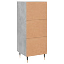 vidaXL betonszürke szerelt fa tálalószekrény 34,5 x 34 x 90 cm