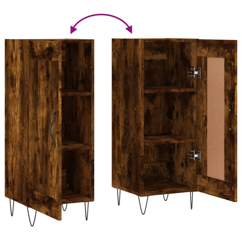 vidaXL füstös tölgy színű szerelt fa tálalószekrény 34,5 x 34 x 90 cm