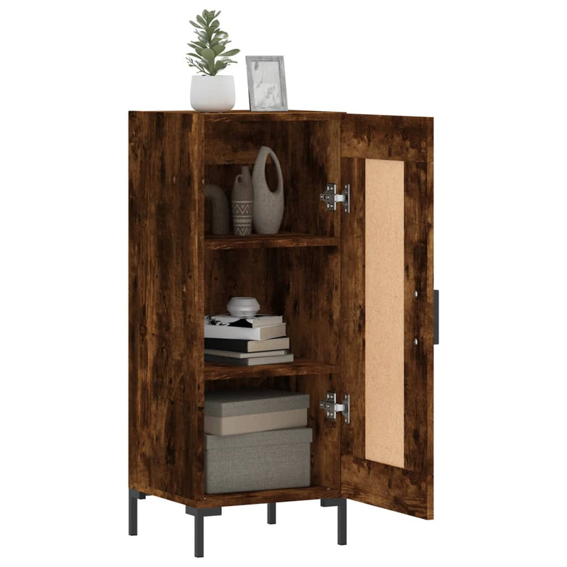 vidaXL füstös tölgy színű szerelt fa tálalószekrény 34,5 x 34 x 90 cm