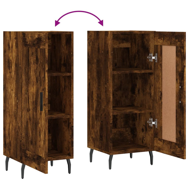 vidaXL füstös tölgy színű szerelt fa tálalószekrény 34,5 x 34 x 90 cm