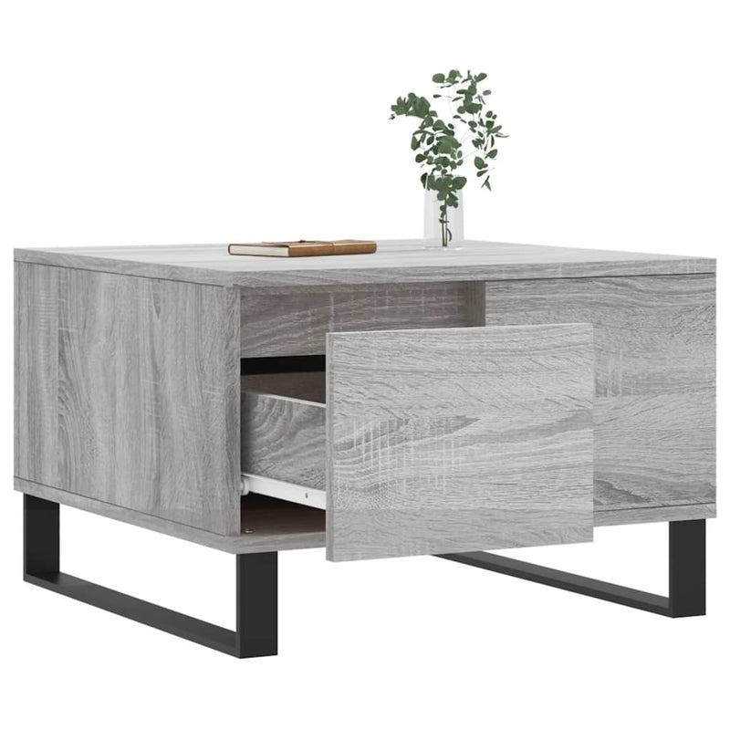 vidaXL szürke sonoma színű szerelt fa dohányzóasztal 55 x 55 x 36,5 cm