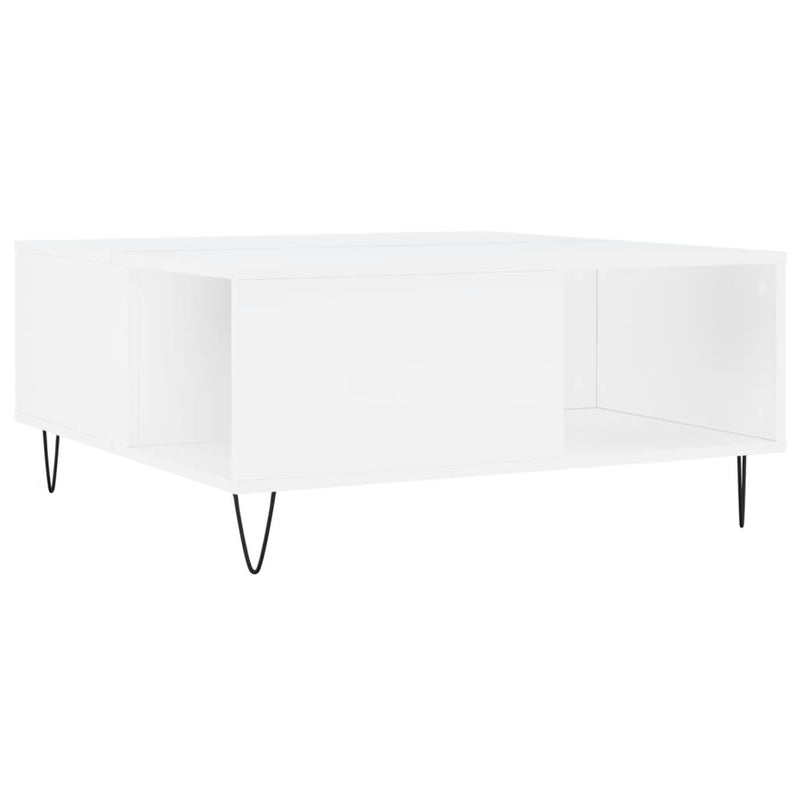 vidaXL fehér szerelt fa dohányzóasztal 80x80x36,5 cm