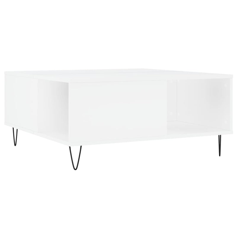 vidaXL fehér szerelt fa dohányzóasztal 80x80x36,5 cm