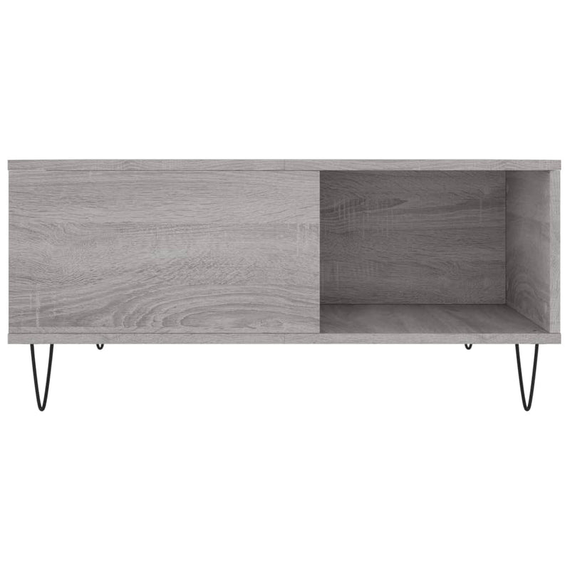 vidaXL szürke sonoma színű szerelt fa dohányzóasztal 80 x 80 x 36,5 cm