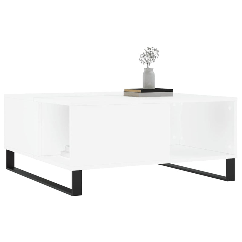 vidaXL fehér szerelt fa dohányzóasztal 80x80x36,5 cm