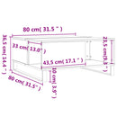 vidaXL betonszürke szerelt fa dohányzóasztal 80x80x36,5 cm