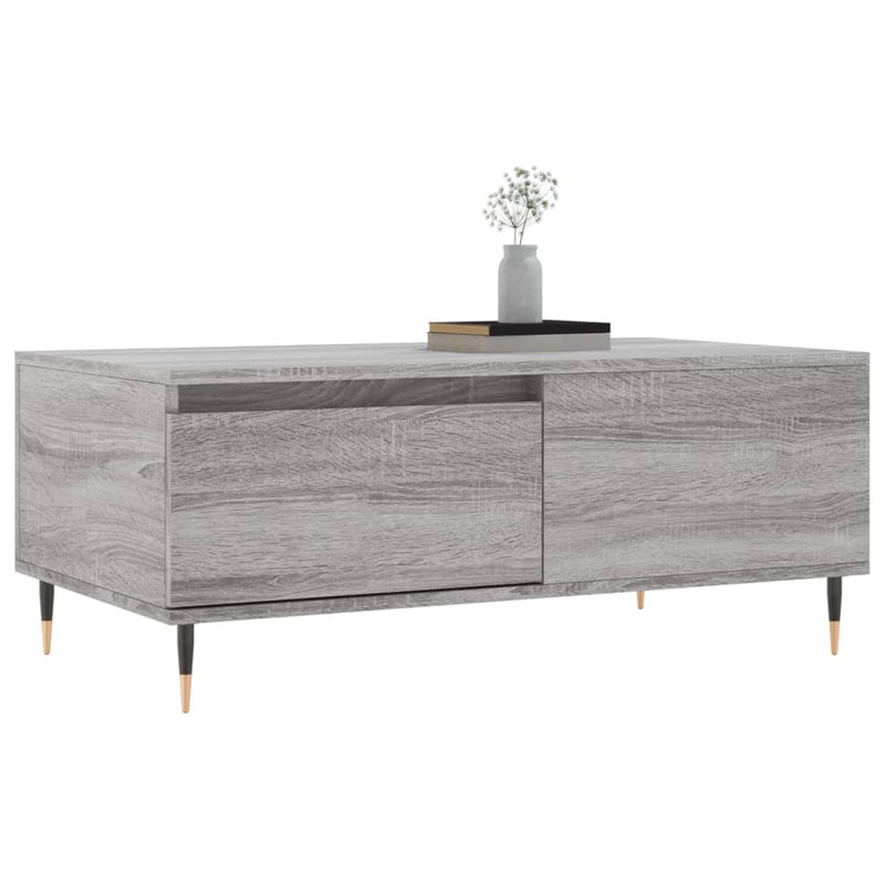 vidaXL szürke sonoma színű szerelt fa dohányzóasztal 90 x 50 x 36,5 cm