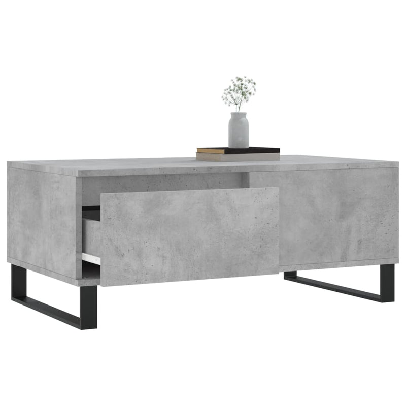 vidaXL betonszürke szerelt fa dohányzóasztal 90x50x36,5 cm