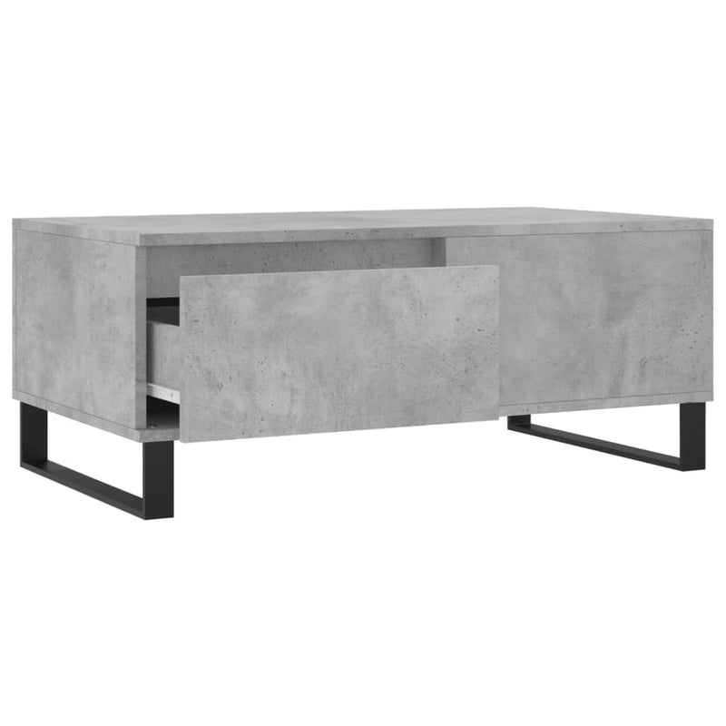 vidaXL betonszürke szerelt fa dohányzóasztal 90x50x36,5 cm