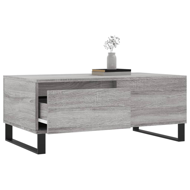 vidaXL szürke sonoma színű szerelt fa dohányzóasztal 90 x 50 x 36,5 cm