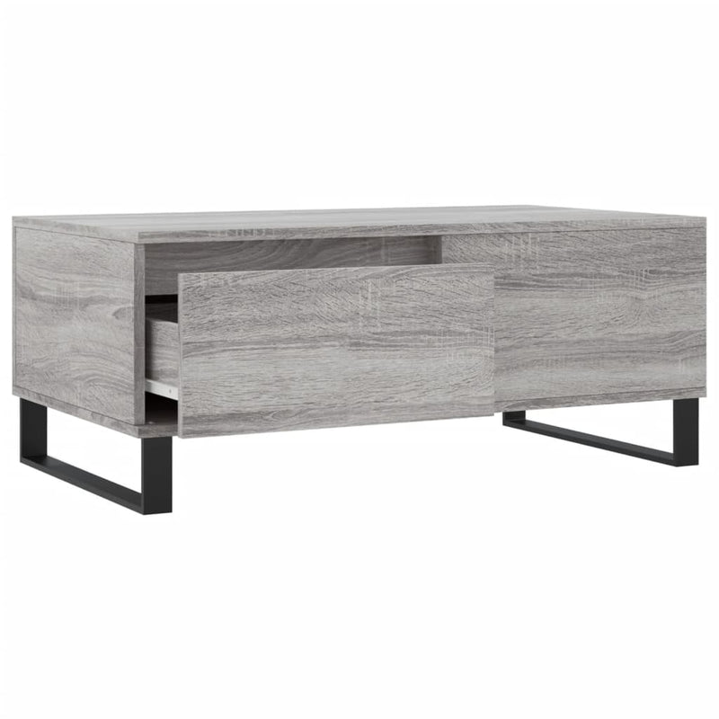 vidaXL szürke sonoma színű szerelt fa dohányzóasztal 90 x 50 x 36,5 cm