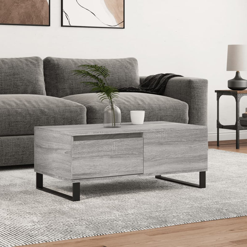 vidaXL szürke sonoma színű szerelt fa dohányzóasztal 90 x 50 x 36,5 cm