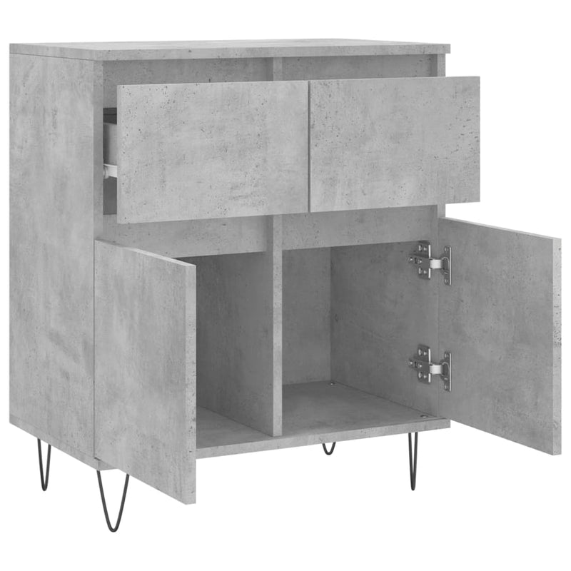 vidaXL betonszürke szerelt fa tálalószekrény 60 x 35 x 70 cm