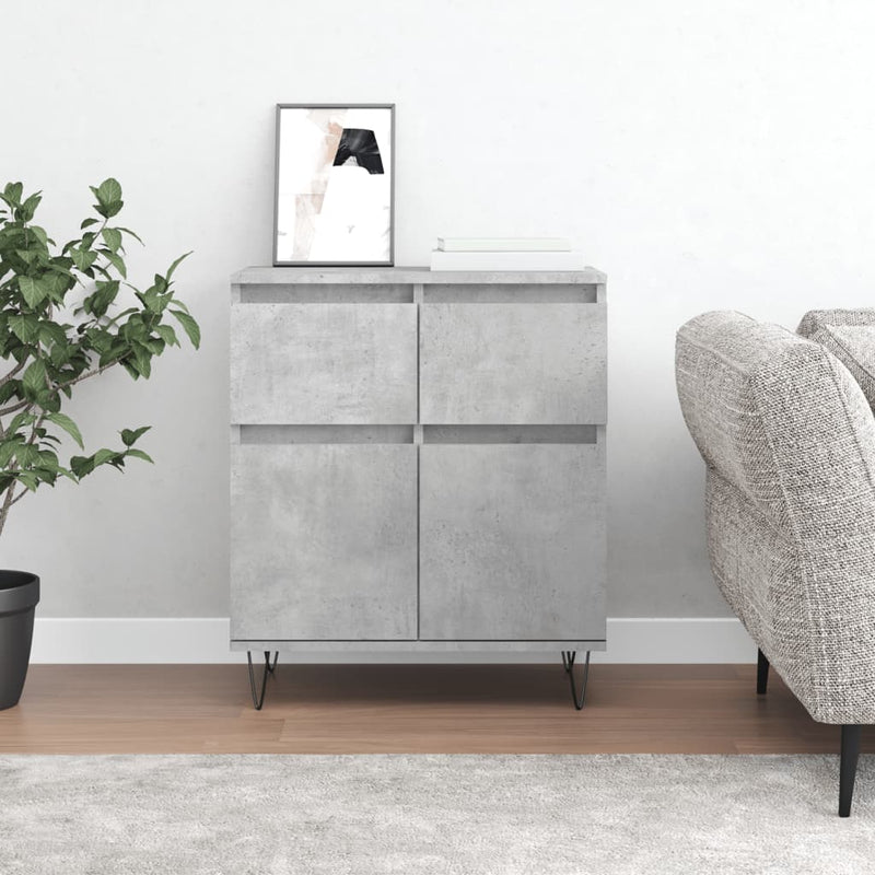 vidaXL betonszürke szerelt fa tálalószekrény 60 x 35 x 70 cm