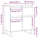 vidaXL betonszürke szerelt fa tálalószekrény 60 x 35 x 70 cm