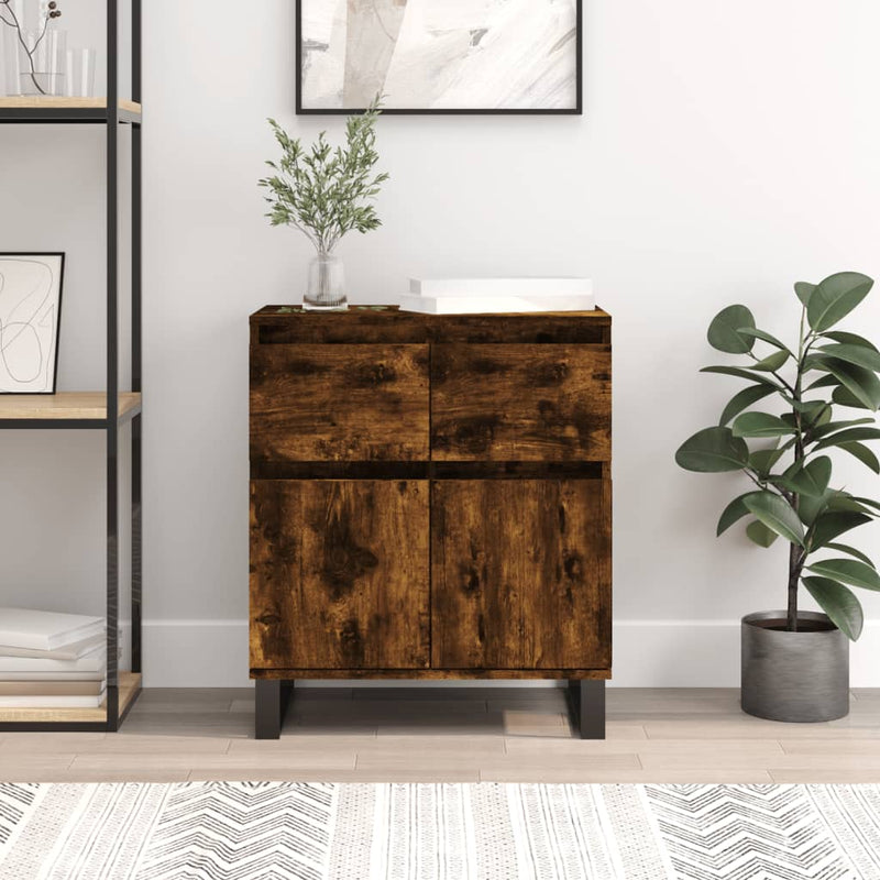 vidaXL füstös tölgy színű szerelt fa tálalószekrény 60 x 35 x 70 cm