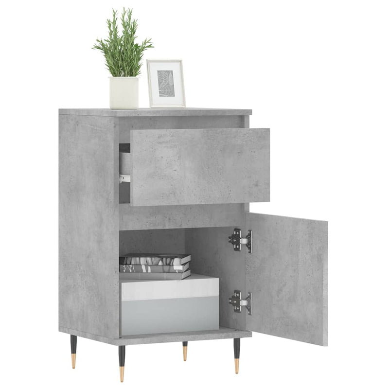 vidaXL betonszürke szerelt fa tálalószekrény 40 x 35 x 70 cm