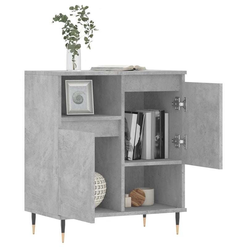 vidaXL betonszürke szerelt fa tálalószekrény 60 x 35 x 70 cm