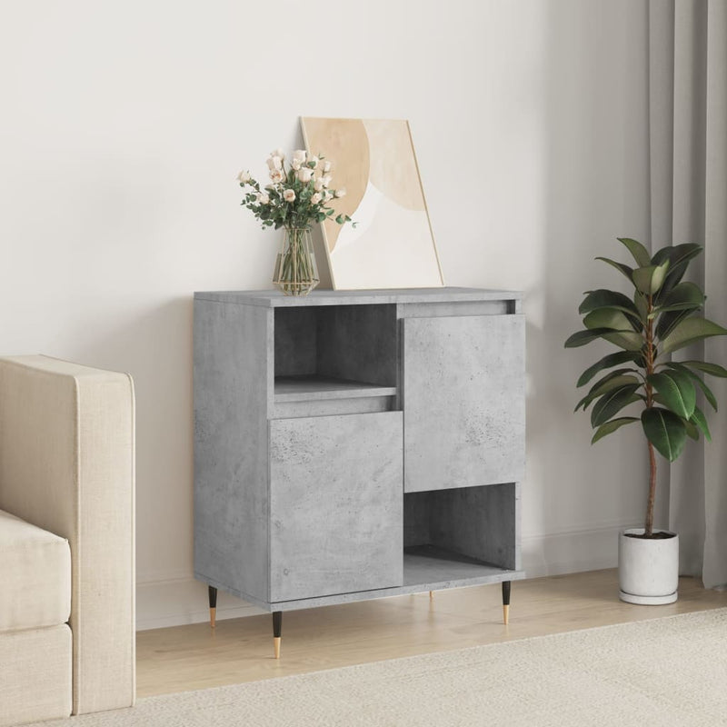 vidaXL betonszürke szerelt fa tálalószekrény 60 x 35 x 70 cm