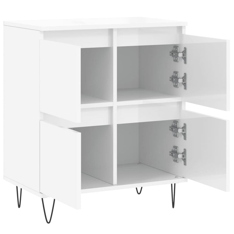 vidaXL magasfényű fehér szerelt fa tálalószekrény 60 x 35 x 70 cm
