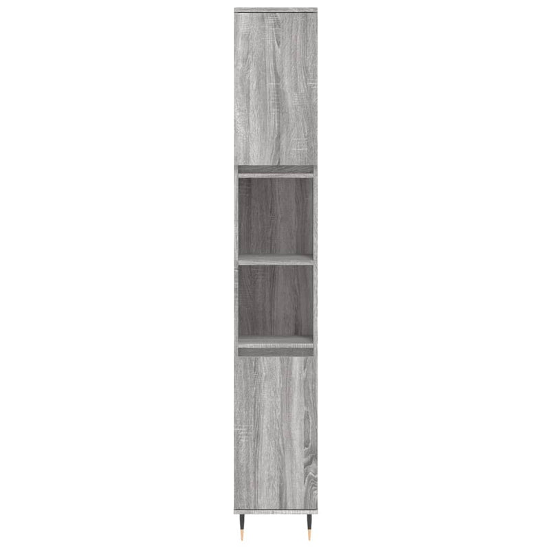 vidaXL szürke sonoma színű szerelt fa fürdőszobaszekrény 30x30x190 cm