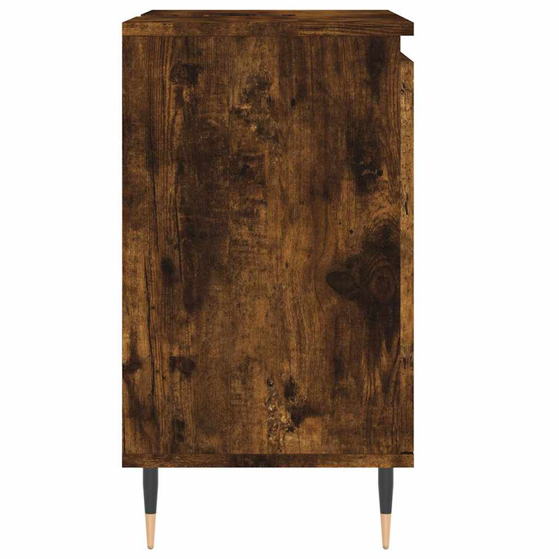 vidaXL füstös tölgy színű szerelt fa fürdőszobaszekrény 58x33x60 cm
