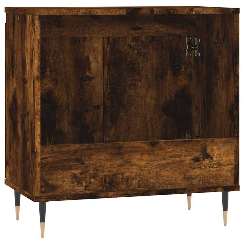 vidaXL füstös tölgy színű szerelt fa fürdőszobaszekrény 58x33x60 cm