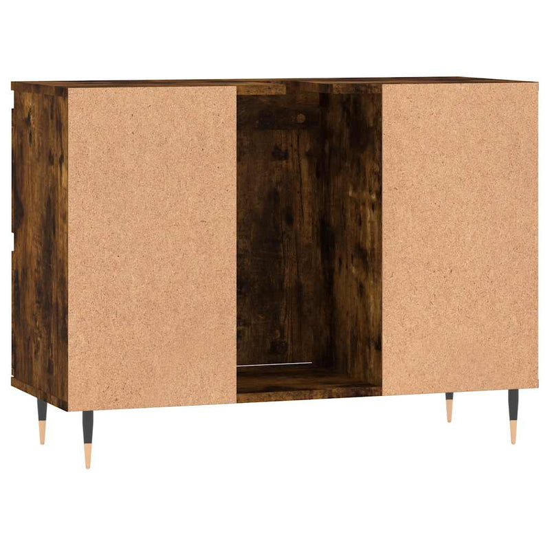 vidaXL füstös tölgy színű szerelt fa fürdőszobaszekrény 80x33x60 cm